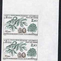 Andorra - French 1984 Nature Protection 2f10 Walnut Tree imperf pair from limited printing unmounted mint as SG F361