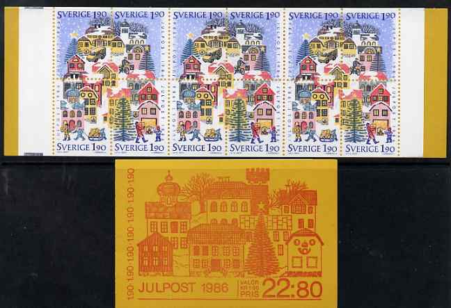 Sweden 1986 Christmas 22k80 booklet (Village) complete and fine, SG SB395