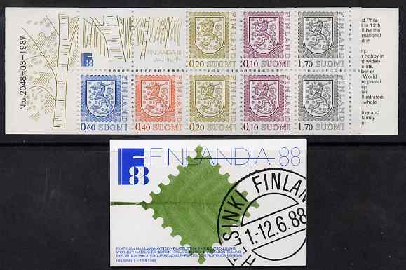 Finland 1987 Lion (National Arms) 5m booklet (Finlandia on front cover) complete and fine, SG SB22