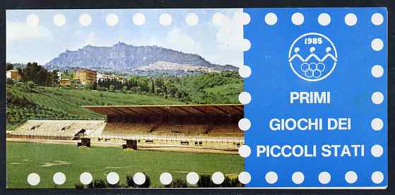 San Marino 1985 Small States Games 4000L booklet complete and fine, SG SB1