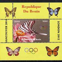 Benin 2009 Butterflies & Olympics #01 individual perf deluxe sheet unmounted mint. Note this item is privately produced and is offered purely on its thematic appeal