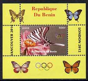Benin 2009 Butterflies & Olympics #01 individual perf deluxe sheet unmounted mint. Note this item is privately produced and is offered purely on its thematic appeal