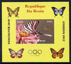 Benin 2009 Butterflies & Olympics #01 individual imperf deluxe sheet unmounted mint. Note this item is privately produced and is offered purely on its thematic appeal