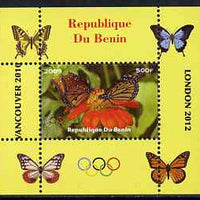 Benin 2009 Butterflies & Olympics #02 individual perf deluxe sheet unmounted mint. Note this item is privately produced and is offered purely on its thematic appeal