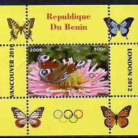 Benin 2009 Butterflies & Olympics #03 individual perf deluxe sheet unmounted mint. Note this item is privately produced and is offered purely on its thematic appeal