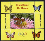 Benin 2009 Butterflies & Olympics #03 individual perf deluxe sheet unmounted mint. Note this item is privately produced and is offered purely on its thematic appeal