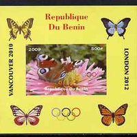 Benin 2009 Butterflies & Olympics #03 individual imperf deluxe sheet unmounted mint. Note this item is privately produced and is offered purely on its thematic appeal