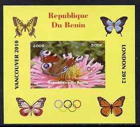 Benin 2009 Butterflies & Olympics #03 individual imperf deluxe sheet unmounted mint. Note this item is privately produced and is offered purely on its thematic appeal