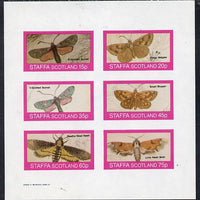 Staffa 1982 Butterflies & Moths (6-Spotted Burnet, Skippers, Haek Moth etc) imperf set of 6 values (15p to 75p) unmounted mint