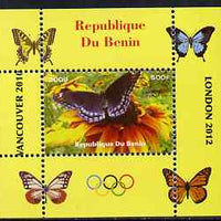 Benin 2009 Butterflies & Olympics #04 individual perf deluxe sheet unmounted mint. Note this item is privately produced and is offered purely on its thematic appeal