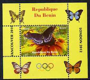 Benin 2009 Butterflies & Olympics #04 individual perf deluxe sheet unmounted mint. Note this item is privately produced and is offered purely on its thematic appeal