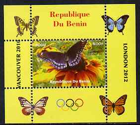 Benin 2009 Butterflies & Olympics #04 individual perf deluxe sheet unmounted mint. Note this item is privately produced and is offered purely on its thematic appeal