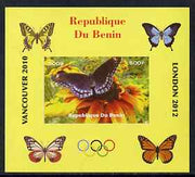Benin 2009 Butterflies & Olympics #04 individual imperf deluxe sheet unmounted mint. Note this item is privately produced and is offered purely on its thematic appeal