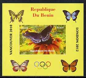 Benin 2009 Butterflies & Olympics #04 individual imperf deluxe sheet unmounted mint. Note this item is privately produced and is offered purely on its thematic appeal