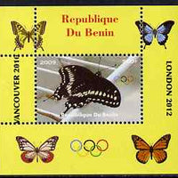 Benin 2009 Butterflies & Olympics #05 individual perf deluxe sheet unmounted mint. Note this item is privately produced and is offered purely on its thematic appeal