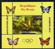 Benin 2009 Butterflies & Olympics #06 individual perf deluxe sheet unmounted mint. Note this item is privately produced and is offered purely on its thematic appeal