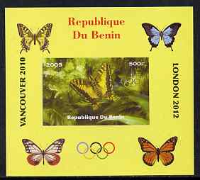 Benin 2009 Butterflies & Olympics #06 individual imperf deluxe sheet unmounted mint. Note this item is privately produced and is offered purely on its thematic appeal