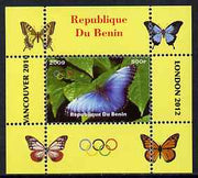 Benin 2009 Butterflies & Olympics #07 individual perf deluxe sheet unmounted mint. Note this item is privately produced and is offered purely on its thematic appeal