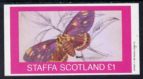 Staffa 1982 Butterflies & Moths (Moth) imperf souvenir sheet (£1 value) unmounted mint