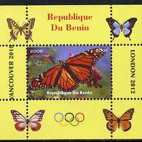 Benin 2009 Butterflies & Olympics #08 individual perf deluxe sheet unmounted mint. Note this item is privately produced and is offered purely on its thematic appeal