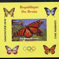 Benin 2009 Butterflies & Olympics #08 individual imperf deluxe sheet unmounted mint. Note this item is privately produced and is offered purely on its thematic appeal