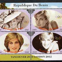 Benin 2009 Princess Diana & Olympics #02 perf sheetlet containing 4 values, unmounted mint. Note this item is privately produced and is offered purely on its thematic appeal
