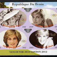 Benin 2009 Princess Diana & Olympics #02 imperf sheetlet containing 4 values, unmounted mint. Note this item is privately produced and is offered purely on its thematic appeal