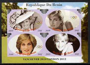 Benin 2009 Princess Diana & Olympics #02 imperf sheetlet containing 4 values, unmounted mint. Note this item is privately produced and is offered purely on its thematic appeal
