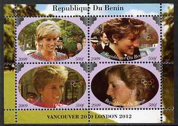 Benin 2009 Princess Diana & Olympics #03 perf sheetlet containing 4 values, unmounted mint. Note this item is privately produced and is offered purely on its thematic appeal