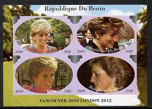 Benin 2009 Princess Diana & Olympics #03 imperf sheetlet containing 4 values, unmounted mint. Note this item is privately produced and is offered purely on its thematic appeal