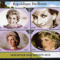 Benin 2009 Princess Diana & Olympics #04 perf sheetlet containing 4 values, unmounted mint. Note this item is privately produced and is offered purely on its thematic appeal