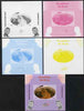 Benin 2009 Princess Diana, Kennedy & Olympics #01 individual deluxe sheet, the set of 5 imperf progressive proofs comprising the 4 individual colours plus all 4-colour composite, unmounted mint