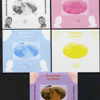 Benin 2009 Princess Diana, Kennedy & Olympics #01 individual deluxe sheet, the set of 5 imperf progressive proofs comprising the 4 individual colours plus all 4-colour composite, unmounted mint