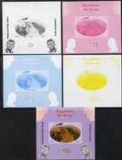Benin 2009 Princess Diana, Kennedy & Olympics #01 individual deluxe sheet, the set of 5 imperf progressive proofs comprising the 4 individual colours plus all 4-colour composite, unmounted mint