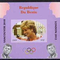 Benin 2009 Princess Diana, Kennedy & Olympics #02 individual imperf deluxe sheet, unmounted mint. Note this item is privately produced and is offered purely on its thematic appeal