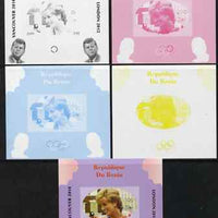 Benin 2009 Princess Diana, Kennedy & Olympics #02 individual deluxe sheet, the set of 5 imperf progressive proofs comprising the 4 individual colours plus all 4-colour composite, unmounted mint