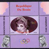 Benin 2009 Princess Diana, Kennedy & Olympics #04 individual perf deluxe sheet, unmounted mint. Note this item is privately produced and is offered purely on its thematic appeal