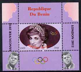 Benin 2009 Princess Diana, Kennedy & Olympics #04 individual perf deluxe sheet, unmounted mint. Note this item is privately produced and is offered purely on its thematic appeal