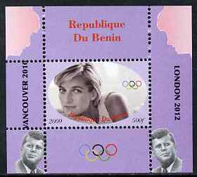 Benin 2009 Princess Diana, Kennedy & Olympics #05 individual perf deluxe sheet, unmounted mint. Note this item is privately produced and is offered purely on its thematic appeal