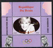Benin 2009 Princess Diana, Kennedy & Olympics #06 individual perf deluxe sheet, unmounted mint. Note this item is privately produced and is offered purely on its thematic appeal