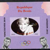 Benin 2009 Princess Diana, Kennedy & Olympics #06 individual imperf deluxe sheet, unmounted mint. Note this item is privately produced and is offered purely on its thematic appeal