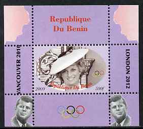 Benin 2009 Princess Diana, Kennedy & Olympics #07 individual perf deluxe sheet, unmounted mint. Note this item is privately produced and is offered purely on its thematic appeal