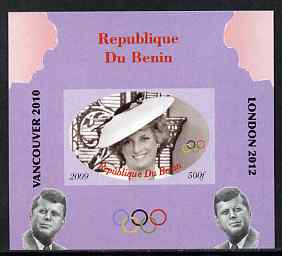 Benin 2009 Princess Diana, Kennedy & Olympics #07 individual imperf deluxe sheet, unmounted mint. Note this item is privately produced and is offered purely on its thematic appeal