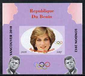 Benin 2009 Princess Diana, Kennedy & Olympics #08 individual imperf deluxe sheet, unmounted mint. Note this item is privately produced and is offered purely on its thematic appeal