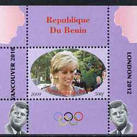 Benin 2009 Princess Diana, Kennedy & Olympics #09 individual perf deluxe sheet, unmounted mint. Note this item is privately produced and is offered purely on its thematic appeal