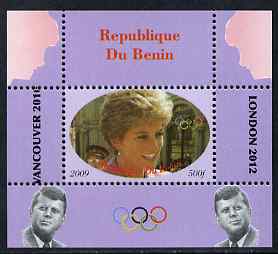 Benin 2009 Princess Diana, Kennedy & Olympics #10 individual perf deluxe sheet, unmounted mint. Note this item is privately produced and is offered purely on its thematic appeal