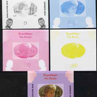 Benin 2009 Princess Diana, Kennedy & Olympics #10 individual deluxe sheet, the set of 5 imperf progressive proofs comprising the 4 individual colours plus all 4-colour composite, unmounted mint