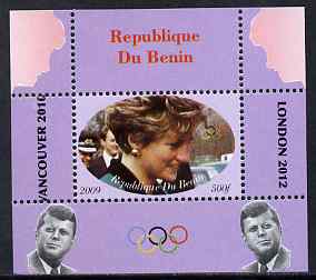 Benin 2009 Princess Diana, Kennedy & Olympics #11 individual perf deluxe sheet, unmounted mint. Note this item is privately produced and is offered purely on its thematic appeal