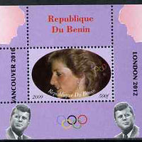 Benin 2009 Princess Diana, Kennedy & Olympics #12 individual perf deluxe sheet, unmounted mint. Note this item is privately produced and is offered purely on its thematic appeal