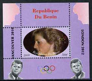 Benin 2009 Princess Diana, Kennedy & Olympics #12 individual perf deluxe sheet, unmounted mint. Note this item is privately produced and is offered purely on its thematic appeal